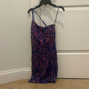 Windsor Blue and Pink Sequin Mini Dress